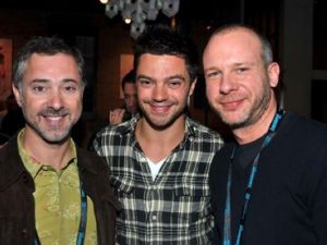 Anthony Fabian, Dominic Cooper and Stefano Tummolini attend the UK Film Council US party at Sundance